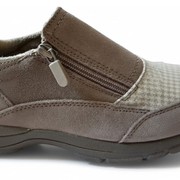 Lands’ End 11B All Weather Suede Zip Moc Shoes Beige Insulated Comfort Casual - Picture 4 of 11